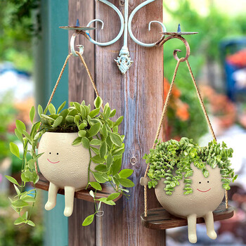 Cute Planter Planter Planter Container Resin Wall Planter Planter Bowl Νηπιαγωγείο Προμήθειες Ζαρντινιέρης Διακόσμησης Κήπου