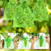 20 ΤΕΜ Σακουλάκια προστασίας φρούτων Garden Grapes Mesh Bag Agricultural Orchard Anti-bird Ditting Cover Vegetable Strawberry Grow Bag