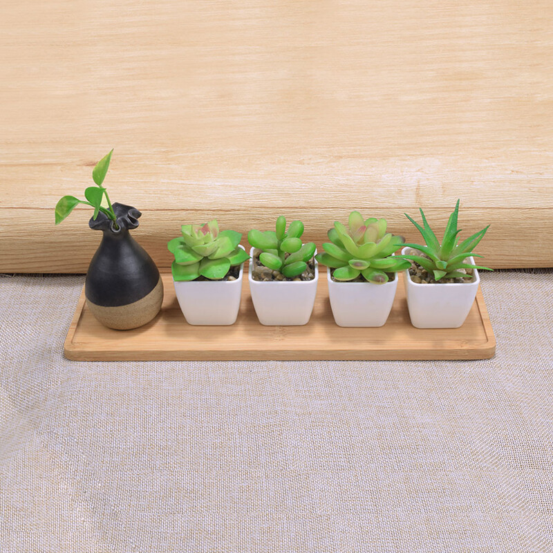 Ristkülikukujulised bambusest taimede alustassid Sukulentsed lillepottide istutusalused Puidust kandik taimepotid Lilleistutusmasin, mis hoiab bambusest käsitöö