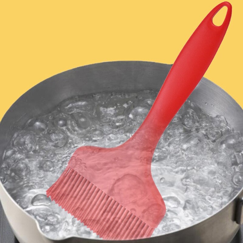 Itin platus šepetys Praktiškas didelis silikoninis kepsnių kepsnių šepetys Raudonas Plaunamas indaplovėje Virtuvės šepetys Virimas Kepimas ant grotelių