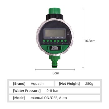 LCD дисплей Таймер за поливане Електронна домашна градина Автоматичен сферичен кран 0 Налягане за контролер за градинско напояване