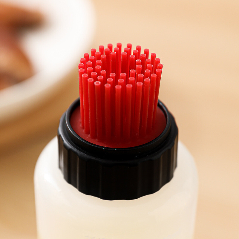 Virtuvės silikoninio šepetėlio aliejaus buteliukas prieskonių buteliukas Nešiojami maisto kokybės lauko kepsniniai su svarstyklių presu, išspaudžiamu buteliuku Virtuvės įrankiai