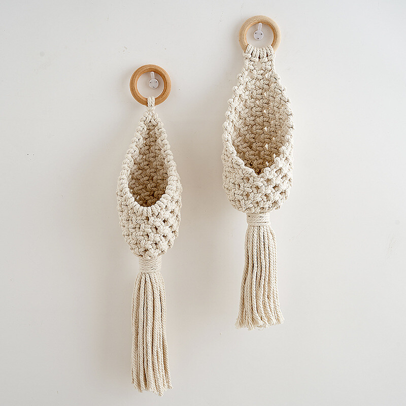 1vnt. Rankų darbo Makrame Kabantis Krepšelis Žalias Augalų Kabykla Gėlių Vazonų Sodinimo Pakaba Sodo Pakabinama Sodinimo gobeleno Tinklinis krepšys