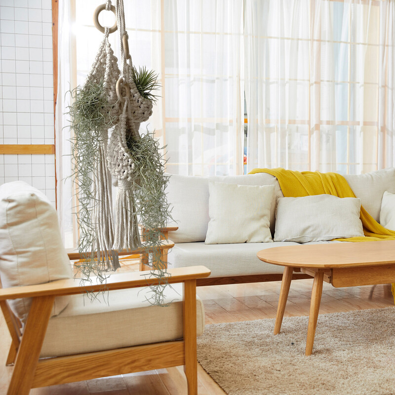 Handamde Macarme Oro sodintuvas Haing Basket Vazonas Ananasas Laipioja vynmedžių gėlės Gėlių sodintuvas tinklelio kabykla Sienų gobelenas Boho Decor