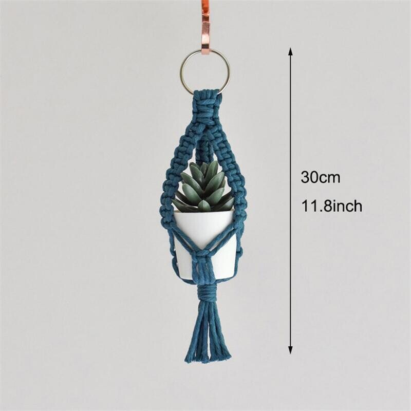 Различни цветове Макраме Въздушен държач за растения Мини памучен ръчно тъкан Висящ плантер за домашен декор Спалня Декорация за хол