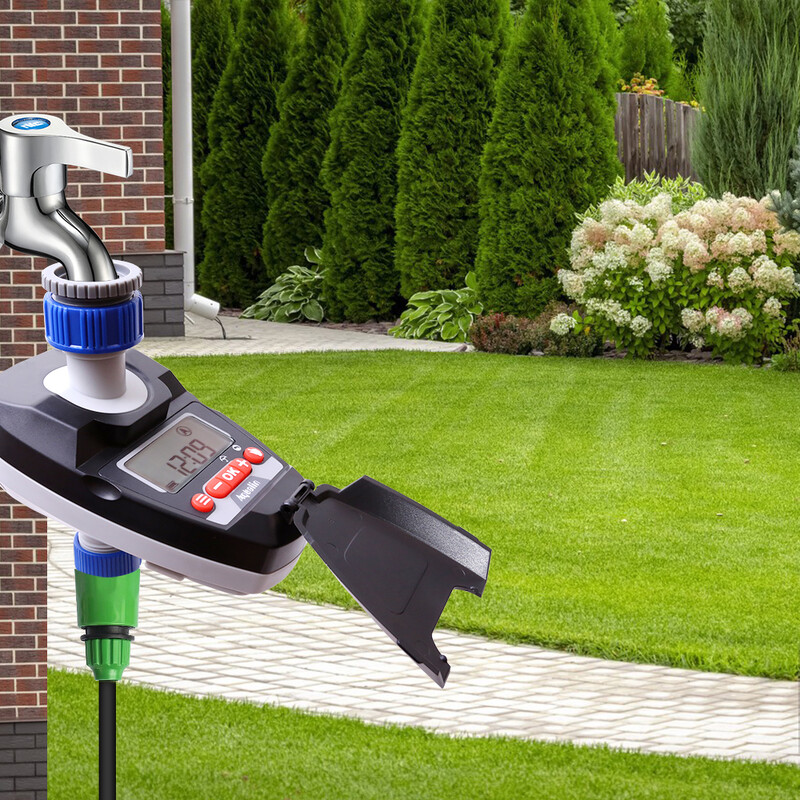 Skaitmeninis LCD ekranas sodo vandens laikmačio laistymo valdiklio sistema su lietaus jutiklio anga ir lietaus delsos ES standartas