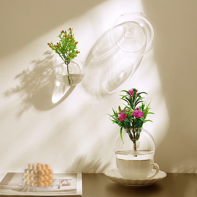 8cm/10cm/12cm seinale riputatav hüdropooniline klaasvaas Väike rippuv akvaariumi seinakinnitus klaasist vaas maastikukaunistus