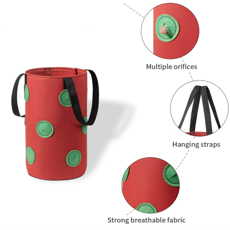 Viseća vrećica za uzgoj jagoda Viseća vreća za sadnju za prozračivanje Prikladna za vreću za uzgoj jagoda Vreća za uzgoj rajčice