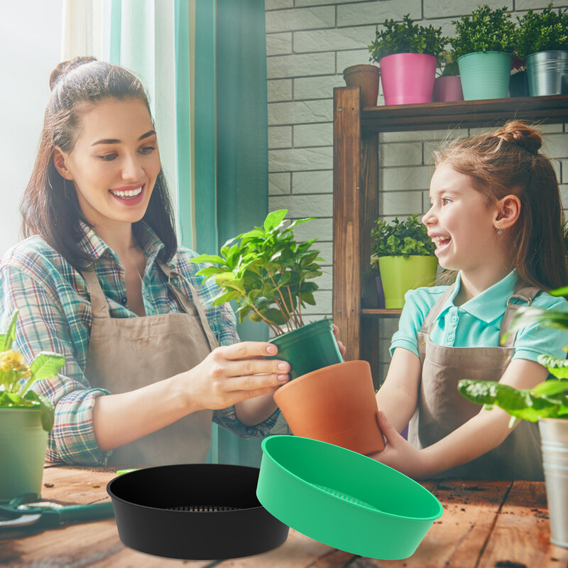 4 vnt. Dirvožemio sijotuvas Daugkartinis uolienų sijotuvas, plastikinis sodo tinklelio sietelis, apvalus tinklelis, nešiojamas sodo dirvožemio sijotuvas