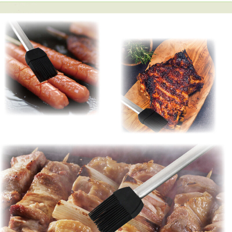 Силиконова четка за барбекю от неръждаема стомана Четка за барбекю с маслен сос Четка за сладкиши Четка за креативно барбекю с масло за печене Кухненски инструменти Cocina