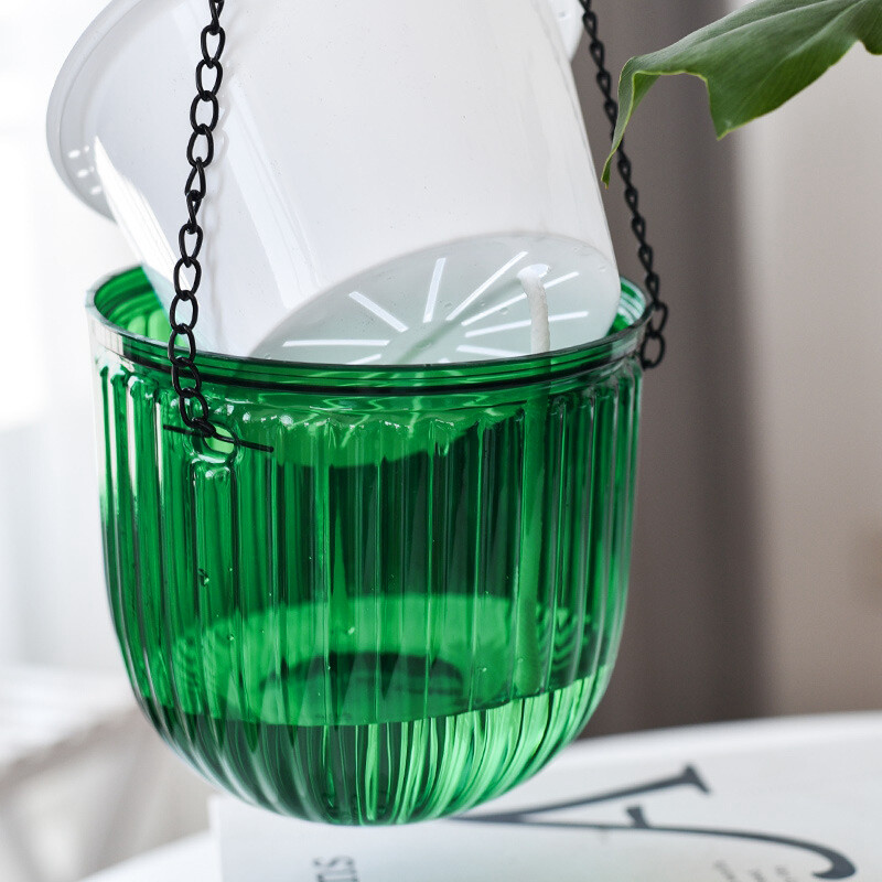 Pakabinamas vazonas savaime vandens augalų vazonas Apvalus dizainas hidroponinės vazos namams Žalios augalų kabyklos sodo sienos bonsai dekoravimui