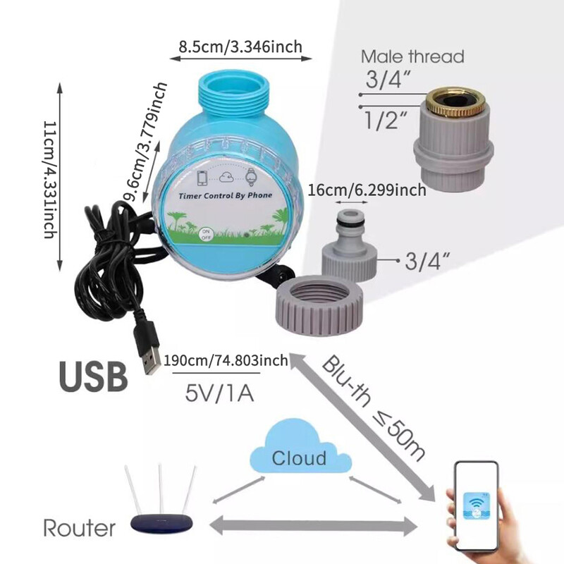 WiFi безжичен градински таймер за вода, смарт телефон, дистанционно управление, домашна оранжерия, външно напояване, автоматичен комплект, вграден шлюз
