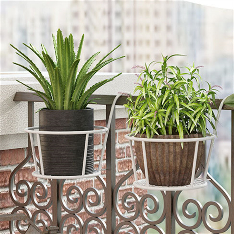 Balkono gėlių lentyna geležies pakabinama gėlių vazonų lentyna turėklai žalia gėlių lentyna