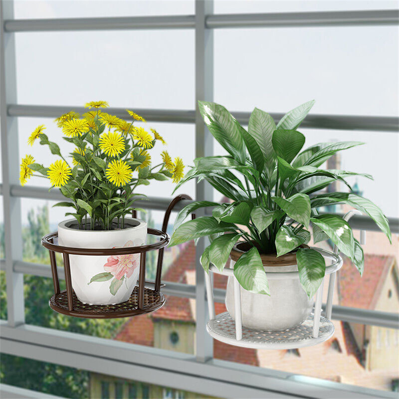 Balkono gėlių lentyna geležies pakabinama gėlių vazonų lentyna turėklai žalia gėlių lentyna