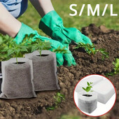 100 τμχ Seedling Grow Bags Υφασμάτινη θήκη για φυτά Βιοαποικοδομήσιμη μη υφασμένη οικολογική θήκη για σάκους φυτωρίου σπόρων κηπουρικής