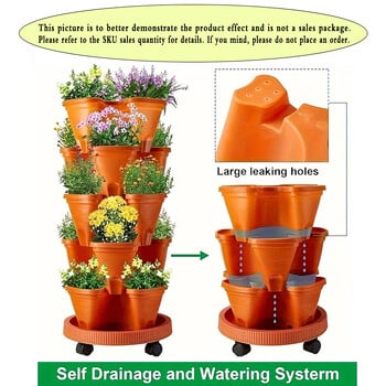 Strawberry Vertical Gardening Stackable Planter για εσωτερικούς και εξωτερικούς χώρους φράουλες, λουλούδια, βότανα, λαχανικά, 1-συσκευασία