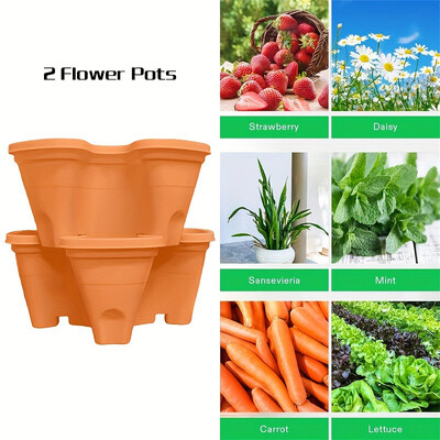 Strawberry Vertical Gardening Stackable Planter για εσωτερικούς και εξωτερικούς χώρους φράουλες, λουλούδια, βότανα, λαχανικά, 1-συσκευασία