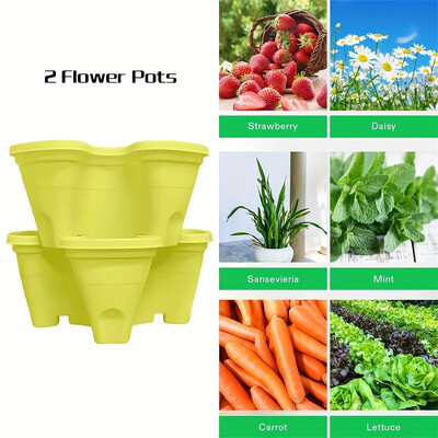 Strawberry Vertical Gardening Stackable Planter για εσωτερικούς και εξωτερικούς χώρους φράουλες, λουλούδια, βότανα, λαχανικά, 1-συσκευασία
