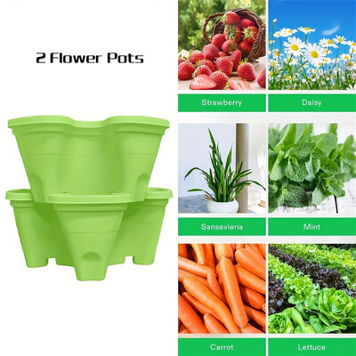 Strawberry Vertical Gardening Stackable Planter για εσωτερικούς και εξωτερικούς χώρους φράουλες, λουλούδια, βότανα, λαχανικά, 1-συσκευασία