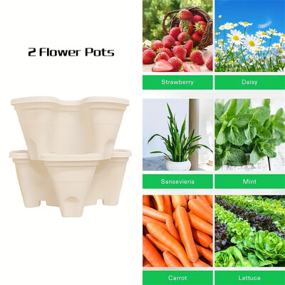 Strawberry Vertical Gardening Stackable Planter για εσωτερικούς και εξωτερικούς χώρους φράουλες, λουλούδια, βότανα, λαχανικά, 1-συσκευασία