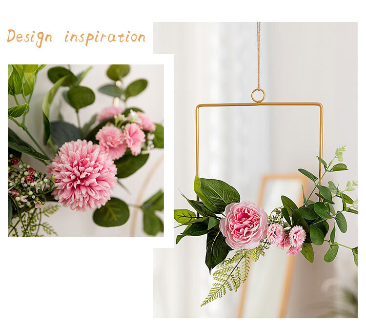 Желязо Висящи изкуствени цветя Висящи стени Фалшиви цветя Висулка Кошница Поставка за саксия Закачалка за домашна градина Декорация на балкона