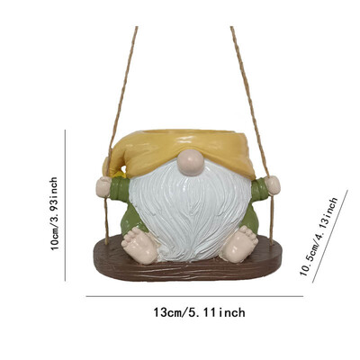 Υπέροχη Swing Planter Pot με σπάγγο Creative Resin Face Gnome Penguin Succulent Plant Κρεμαστή γλάστρα Εσωτερικού εξωτερικού χώρου