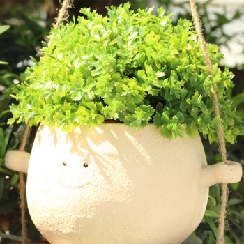 Swing Face Planter Pot Κρεμαστά Ρητίνη Flower Head Planter για φυτά εσωτερικού και εξωτερικού χώρου, χυμώδεις γλάστρες για κορδόνι από μαργαριτάρια Pla