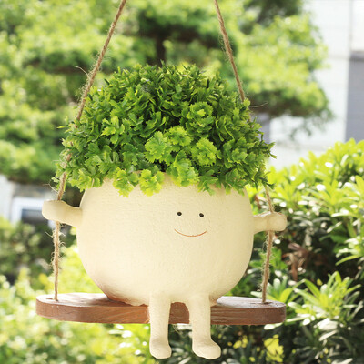 Swing Face Planter Pot Κρεμαστά Ρητίνη Flower Head Planter για φυτά εσωτερικού και εξωτερικού χώρου, χυμώδεις γλάστρες για κορδόνι από μαργαριτάρια Pla