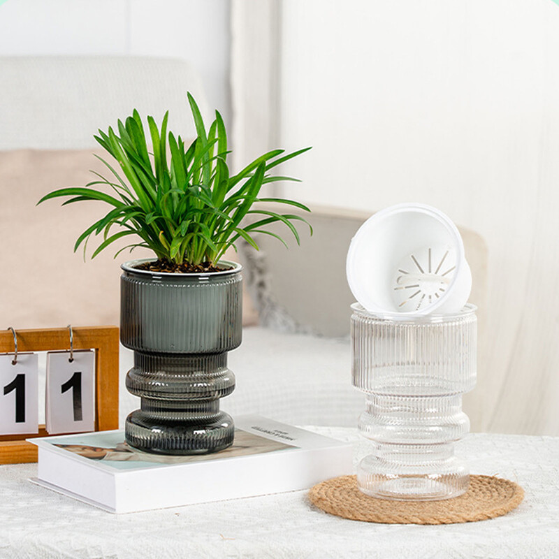 Lazy Hidroponinis gėlių vazonas Automatinis vandenį sugeriantis vazonas Savaime laistomas gėlių vazonas Plastikiniai augalų vazonai Namų sodo dekoras