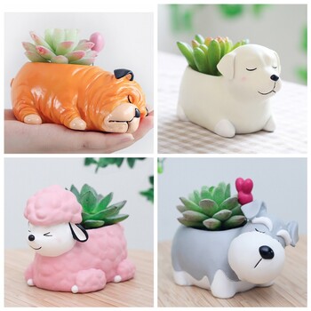 Κεραμικό Animal Flower Pot Cartoon Dog Mini Pot Succulents Plants Bonsai Pots for Artificial Succulent Plants Διακόσμηση σπιτιού