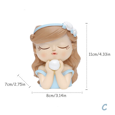 Miela mergaičių sėjamoji sukulentams augalams Derva Gėlių vazonas Pasakų sodas Ornamentas Dekoratyvinės figūrėlės Namų stalo dekoras