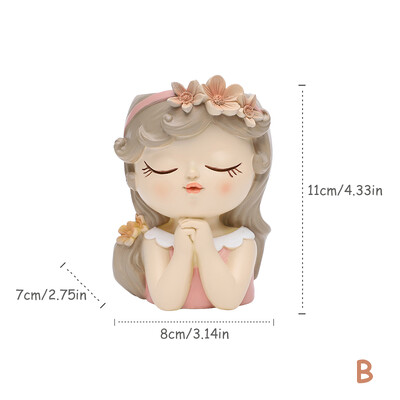 Miela mergaičių sėjamoji sukulentams augalams Derva Gėlių vazonas Pasakų sodas Ornamentas Dekoratyvinės figūrėlės Namų stalo dekoras