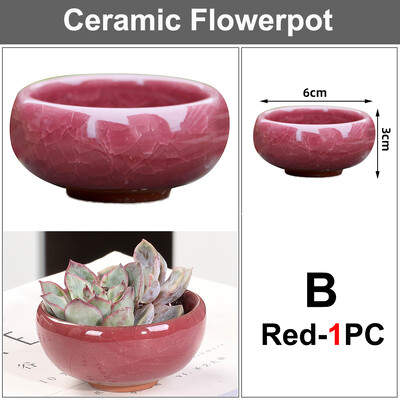 3x6cm остъклена мини керамична саксия за градина, двор, всекидневна, вътрешен балкон, саксия за засаждане на сукулентни цветя, декорация на работния плот