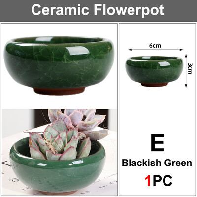 3x6cm остъклена мини керамична саксия за градина, двор, всекидневна, вътрешен балкон, саксия за засаждане на сукулентни цветя, декорация на работния плот