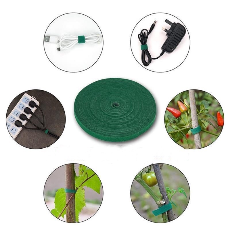 10 Roll Nylon Plant Ties Plant Bandage Hook Tie Loop Ρυθμιζόμενη στήριξη φυτών Επαναχρησιμοποιήσιμη ταινία στερέωσης για αξεσουάρ οικιακού κήπου