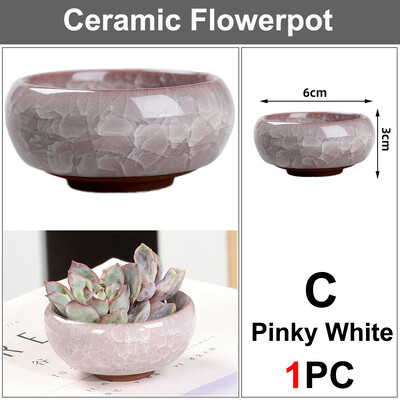 Μπονσάι Μίνι κεραμική γλάστρα Χαριτωμένο χυμώδες λουλούδι Φύτευση γλάστρα Διακόσμηση γραφείου γραφείου για αυλή κήπου Σαλόνι Μπαλκόνι