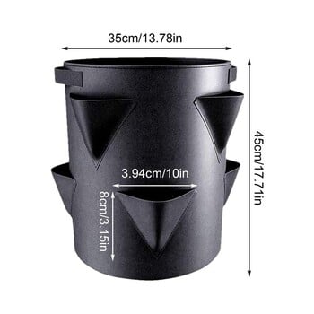 Multi-Mouth Grow Bag 7 γαλόνια Φράουλα Σακούλες Φύτευσης Ντομάτας Επαναχρησιμοποιήσιμες Κήποι Μπαλκόνια Λουλούδια φυτευτή βοτάνων