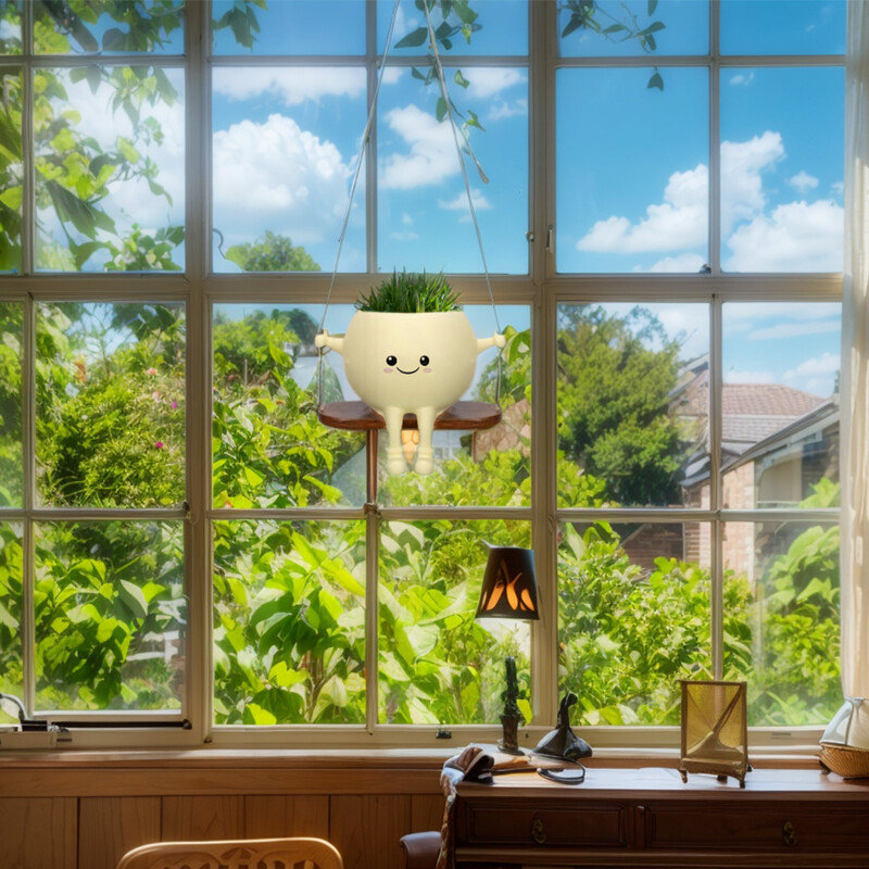 Tool/kiik Smile Face Planter Vaik Rippuvad Armsad Pea istutusmasinad Loomingulised Kiikuvad sukulentsed Potid Koduaia Lillekonteiner