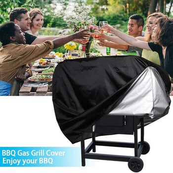 210D BBQ Cover Anti-Dust Black Waterproof Weber Heavy Duty Charbroil Grill Cover Защитно за дъжд покривало за барбекю кръгло