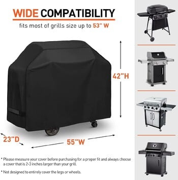 210D BBQ Cover Anti-Dust Black Waterproof Weber Heavy Duty Charbroil Grill Cover Защитно за дъжд покривало за барбекю кръгло