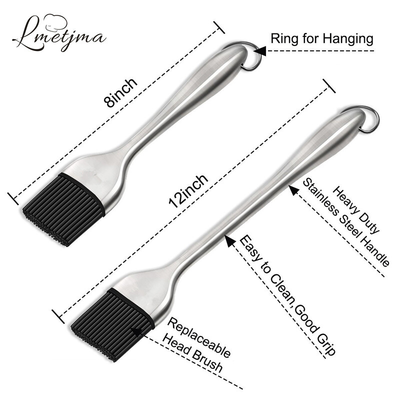LMETJMA silikoonist grillipintsel BPA-vaba kondiitripintsel roostevabast terasest käepidemega kalkuniõli hari grillimiseks