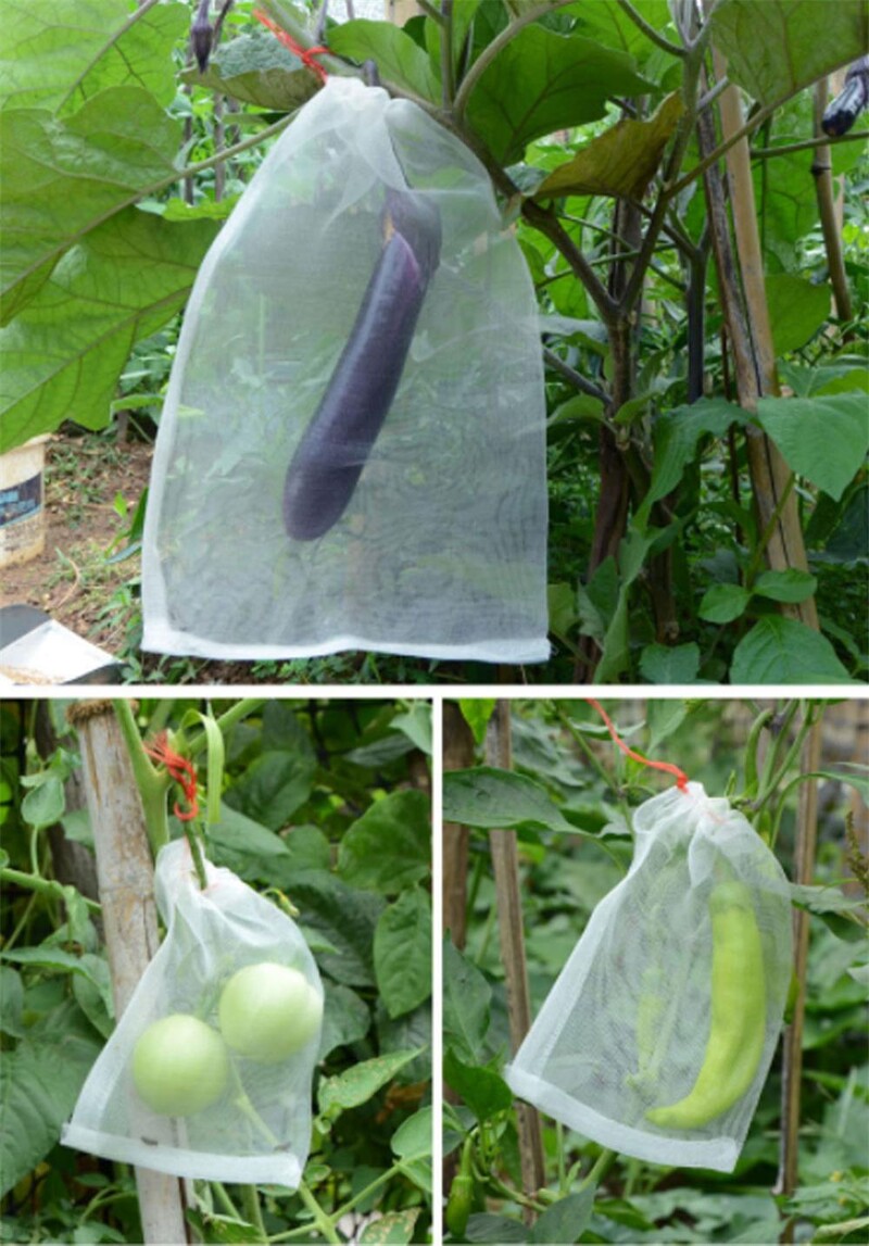 Pingutusnööriga nailonist kasvavate puuviljade kaitsekotid taimede, lillede ja köögiviljade korduvkasutatavate võrkkaitsekottide kaitsmiseks kahjuritõrje