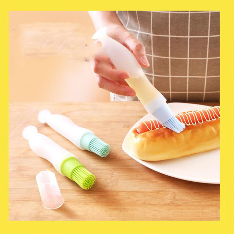 toidukvaliteediga silikoonist harjad maitsestamine grill küpsetuspühkimine bbq õlihari pigistatav õlihari