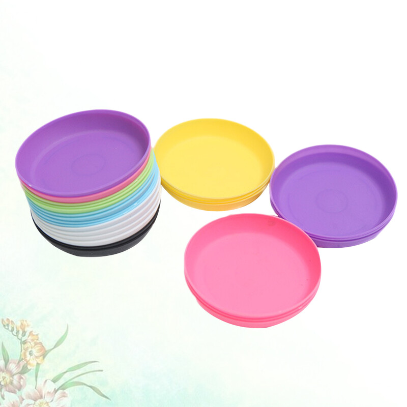 20 tk Macetas Para Exteriores Plastist potid Kandik äravoolupann 9X9CM Potialus Taldrik Kontori sukulent