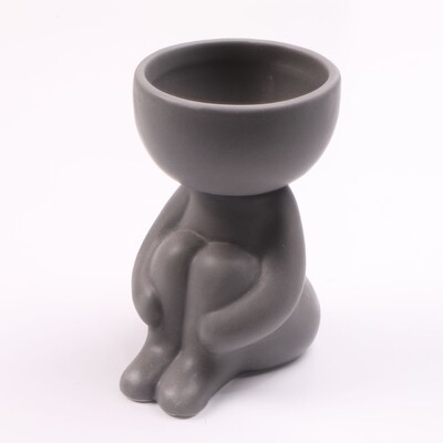 Abstract Black People Κεραμική γλάστρα Σύνθεση με λουλούδια Διακόσμηση επιφάνειας εργασίας Χαριτωμένος χαρακτήρας κινουμένων σχεδίων Μίνι γλάστρα διακόσμηση σπιτιού