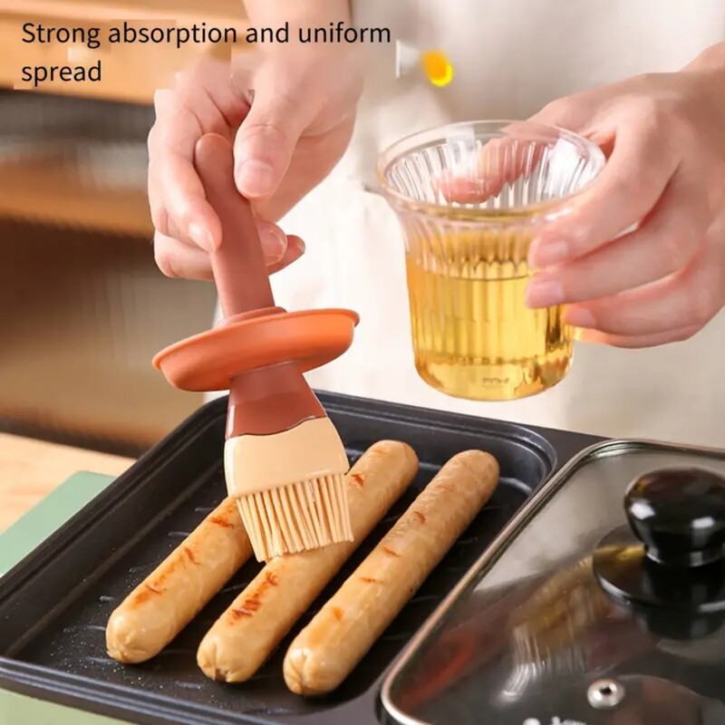 Grilēšanas birste sadalīta tipa augstas temperatūras izturīga silikona neilona eļļas otu pudele kūka cepšanas krēms ēdiena gatavošanai virtuves mājsaimniecības rīks