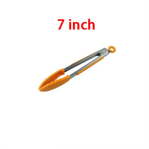 7/9/12 collu silikona pārtikas knaibles nerūsējošā tērauda knaibles Silikona neslīdoša gatavošanas skava BBQ salātu rīki Grila virtuves piederumi