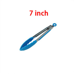 7/9/12 collu silikona pārtikas knaibles nerūsējošā tērauda knaibles Silikona neslīdoša gatavošanas skava BBQ salātu rīki Grila virtuves piederumi