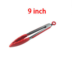 7/9/12 collu silikona pārtikas knaibles nerūsējošā tērauda knaibles Silikona neslīdoša gatavošanas skava BBQ salātu rīki Grila virtuves piederumi