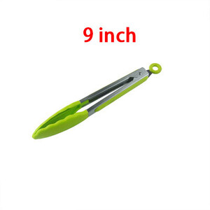 7/9/12 collu silikona pārtikas knaibles nerūsējošā tērauda knaibles Silikona neslīdoša gatavošanas skava BBQ salātu rīki Grila virtuves piederumi